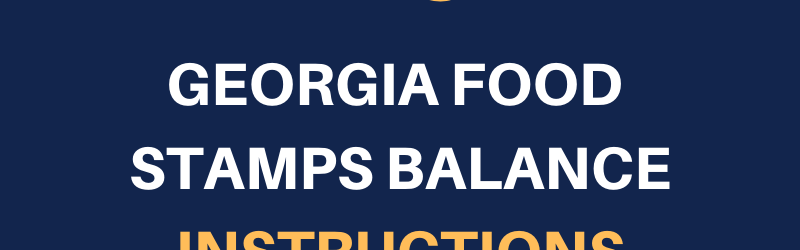 Georgia food Stamps Balance instructions